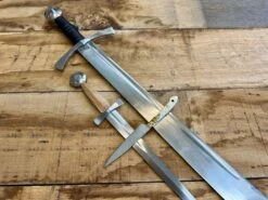 14thC Clip Point Falchion Sword Bundle - With Free Sword Bag 15 14thC Clip Point Falchion Sword Bundle - With Free Sword Bag -Tod Cutler Shop 14thCClipPointFalchionswordbundle.Scabfree.Closeup