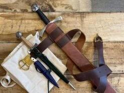 14thC Clip Point Falchion Sword Bundle - With Free Sword Bag 16 14thC Clip Point Falchion Sword Bundle - With Free Sword Bag -Tod Cutler Shop 14thCClipPointFalchionswordbundleinscabscloseup