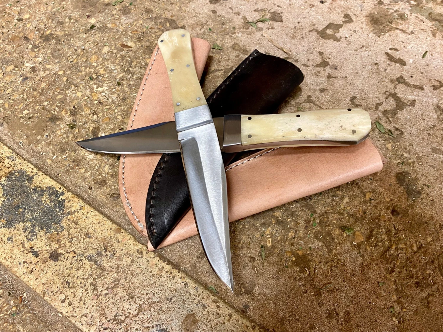 Bowie Knife With Coffin Shaped Bone Handle 4 Bowie Knife With Coffin Shaped Bone Handle - Image 2