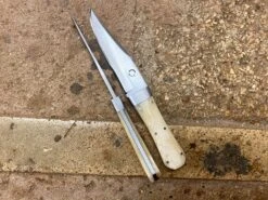 Bowie Knife With Coffin Shaped Bone Handle 16 Bowie Knife With Coffin Shaped Bone Handle -Tod Cutler Shop BonehandledBowie 5