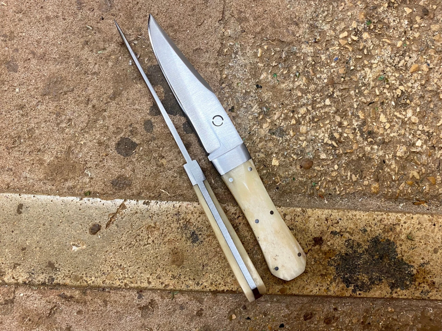 Bowie Knife With Coffin Shaped Bone Handle 5 Bowie Knife With Coffin Shaped Bone Handle - Image 3