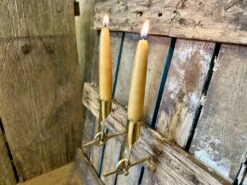 Bundle Of Two 13-16thC Folding Brass Candlesticks -Tod Cutler Shop FoldingBrassCandlestick litinwoodsideview