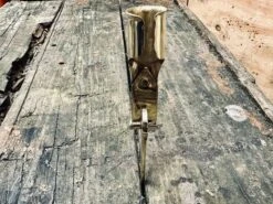 Folding Brass Candlestick: 13th To 16th Century -Tod Cutler Shop Foldingbrasscandlestickwithspike intable