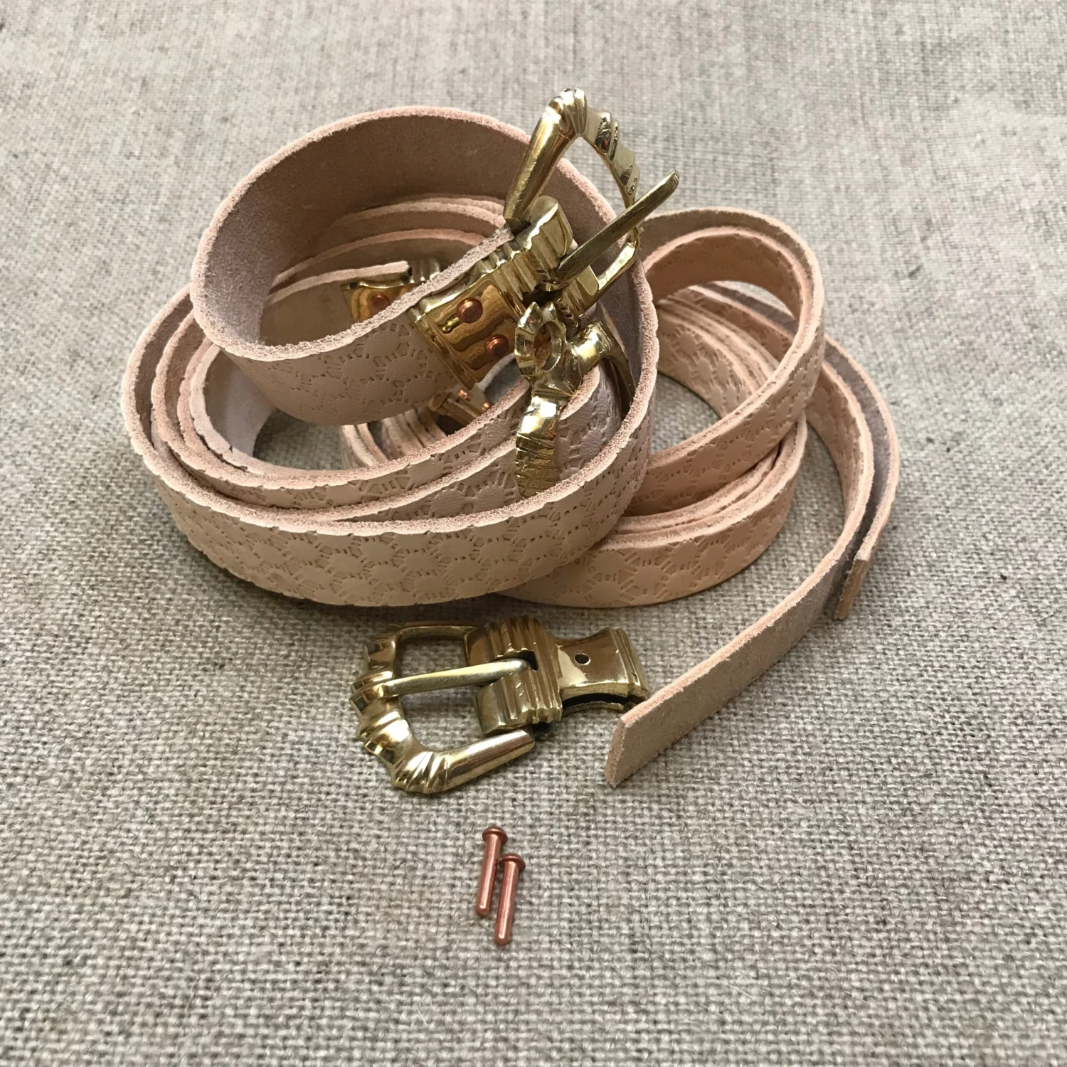 Longsword Belt Set 1 Brass Mounted TC52 6 Longsword Belt Set 1 Brass Mounted TC52 - Image 4