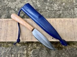 12th-14thC Medieval Peasant's Knife -Tod Cutler Shop MedievalPeasantsEatingKnife withbluesheath