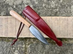 12th-14thC Medieval Peasant's Knife -Tod Cutler Shop MedievalPeasantsEatingKnife withredsheath
