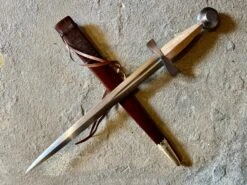 14th Century Long Quillon Dagger 24 14th Century Long Quillon Dagger -Tod Cutler Shop TC10714thCLongQuillonwithbrownscab