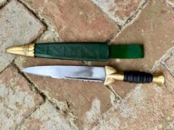 18thC Short Brass And Wood Dirk -Tod Cutler Shop TC118brassandwoodshortdirk green