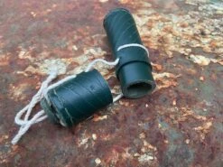 Medieval Leather Needle Case -Tod Cutler Shop TC23Greenneedlecaseopen