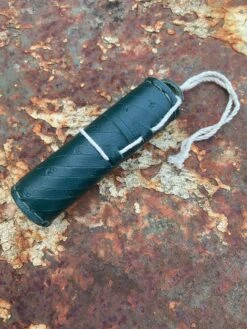 Medieval Leather Needle Case -Tod Cutler Shop TC23Greenneedlecaseround