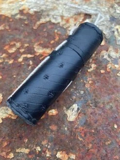 Medieval Leather Needle Case -Tod Cutler Shop TC23blackroundneedlecase