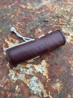 Medieval Leather Needle Case -Tod Cutler Shop TC23brownroundneedlecase