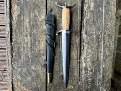 Antennae Medieval Quillon Dagger -Tod Cutler Shop TC69withblackscab