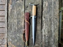 Antennae Medieval Quillon Dagger -Tod Cutler Shop TC69withbrownscab