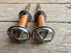 14thC Medieval English Knights Rondel Dagger 18 14thC Medieval English Knights Rondel Dagger -Tod Cutler Shop TC89Knight sRondel twoknivescloseuptop