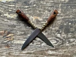 Heart Medieval Eating Knife In Wood 14-15th Century 22 Heart Medieval Eating Knife In Wood 14-15th Century -Tod Cutler Shop TCHeartindarkwood twoknivescrossed