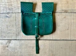 14th/15thC Incised Leather Belt Pouch -Tod Cutler Shop TCL214th 15thCIncisedLeatherBeltPouch Green