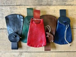 Soft Drawstring Belt Pouch 13-16thC -Tod Cutler Shop TCL3Softdrawstringbelt allcoloursshowingonerear