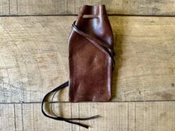 Leather Drawstring Pouch 16 Leather Drawstring Pouch -Tod Cutler Shop TCL7LeatherDrawstringPouch brown