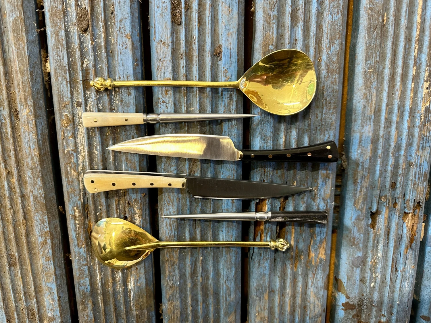 15thC Three Piece Eating Set In Bone Or Horn 3 15thC Three Piece Eating Set In Bone Or Horn