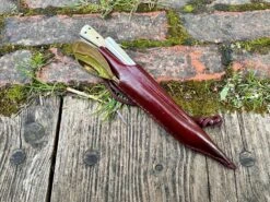 15thC Three Piece Eating Set In Bone Or Horn 28 15thC Three Piece Eating Set In Bone Or Horn -Tod Cutler Shop TCP12615thCMedievalSmall3pcEatingSet boneinred