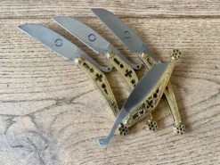 Set Of Three Folding Knives BUNDLE -Tod Cutler Shop TCP64fancybrassfolder