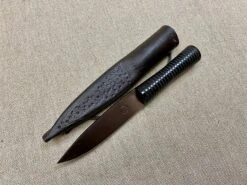 Early Medieval Ribbed Horn Eating Knife 12thC/14thC -Tod Cutler Shop TCP7brown