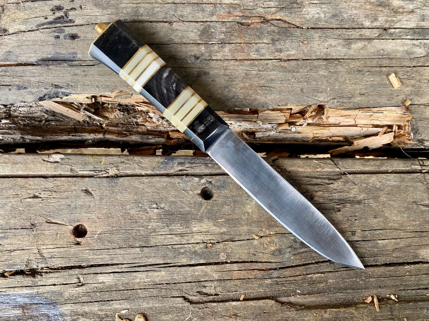 Horn And Bone Layered Medieval Eating Knife 14th To Early 16thC 2 Horn And Bone Layered Medieval Eating Knife 14th To Early 16thC