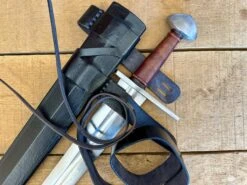 Viking Norman Brazil Nut Sword 26 Viking Norman Brazil Nut Sword -Tod Cutler Shop TCS17Brazilnutsword withblackscabbard