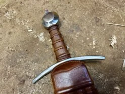 Medieval Arming Sword Type XIV 1270-1350 26 Medieval Arming Sword Type XIV 1270-1350 -Tod Cutler Shop TCS1G2 hiltinbrownscabbard