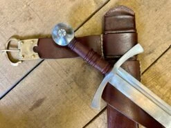 Clip Point Falchion Medieval Sword - 14th Century -Tod Cutler Shop TCS3newgen withbrown