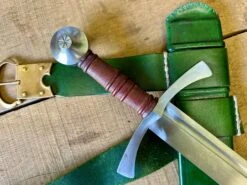 Clip Point Falchion Medieval Sword - 14th Century -Tod Cutler Shop TCS3newgen withgreen