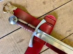 Clip Point Falchion Medieval Sword - 14th Century -Tod Cutler Shop TCS3newgen withred