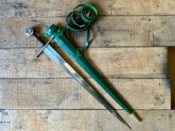 Castillon Single Handed Medieval Sword - Type XV 1400-1470 26 Castillon Single Handed Medieval Sword - Type XV 1400-1470 -Tod Cutler Shop TCS5Castillon withgreenscabbard