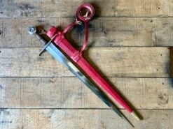 Castillon Single Handed Medieval Sword - Type XV 1400-1470 27 Castillon Single Handed Medieval Sword - Type XV 1400-1470 -Tod Cutler Shop TCS5Castillon withredscabbard