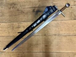 12th Century Single Handed Medieval Sword -Tod Cutler Shop TCS812thCsinglehandedsword withblackscab