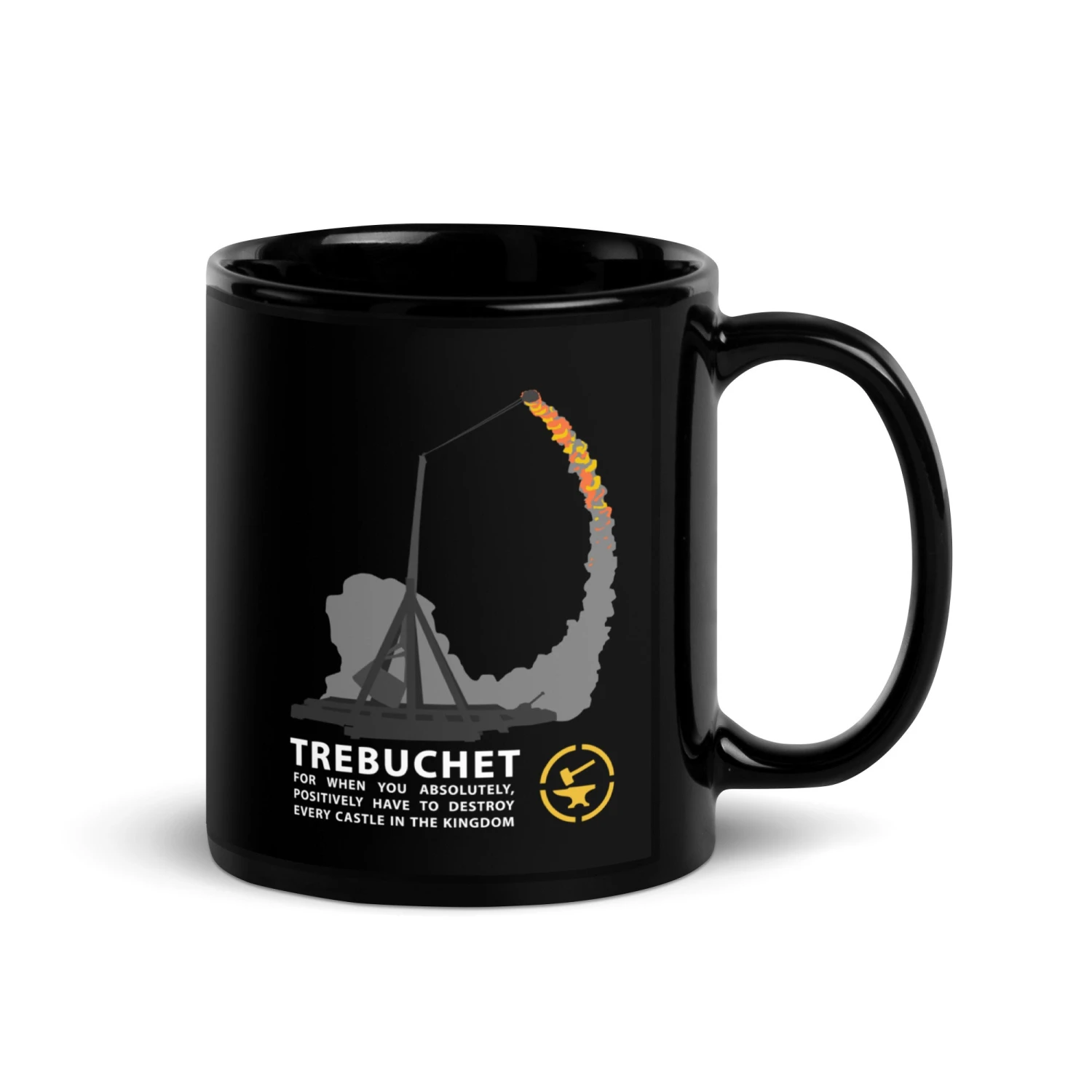 Trebuchet - Tod's Workshop Mug - Black Glossy 3 Trebuchet - Tod's Workshop Mug - Black Glossy