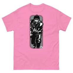 Running Man At Arms - Tod Cutler T Shirt -Tod Cutler Shop mens classic tee azalea front 65c2599d83b6e