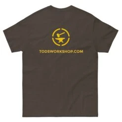 The Trebuchet - Tod's Workshop T Shirt 26 The Trebuchet - Tod's Workshop T Shirt -Tod Cutler Shop mens classic tee dark chocolate back 65c3bd0fa9405