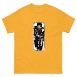 Running Man At Arms Target White Background - Tod Cutler T Shirt 28 Running Man At Arms Target White Background - Tod Cutler T Shirt -Tod Cutler Shop mens classic tee gold front 65c3b02318ee0
