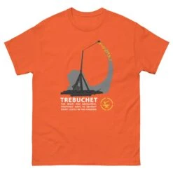 The Trebuchet - Tod's Workshop T Shirt 33 The Trebuchet - Tod's Workshop T Shirt -Tod Cutler Shop mens classic tee orange front 65c3bd0fae7cd
