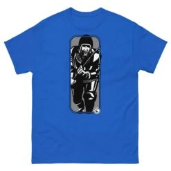 Running Man At Arms - Tod Cutler T Shirt -Tod Cutler Shop mens classic tee royal front 65c2599d72073