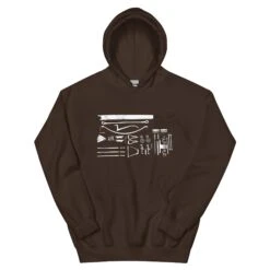 Crossbow Plans - Tod's Workshop Unisex Hoodie -Tod Cutler Shop unisex heavy blend hoodie dark chocolate front 65c3b47fbb9f4