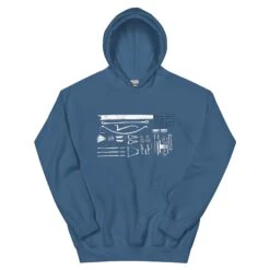 Crossbow Plans - Tod's Workshop Unisex Hoodie -Tod Cutler Shop unisex heavy blend hoodie indigo blue front 65c3b47fc3dea