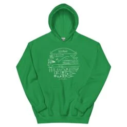 Crossbow Blueprint - Tod's Workshop Unisex Hoodie -Tod Cutler Shop unisex heavy blend hoodie irish green front 65c3b2219825d