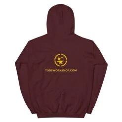 The Trebuchet - Tod's Workshop Unisex Hoodie 27 The Trebuchet - Tod's Workshop Unisex Hoodie -Tod Cutler Shop unisex heavy blend hoodie maroon back 65c3b87544374