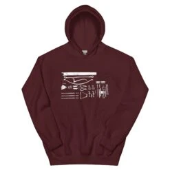 Crossbow Plans - Tod's Workshop Unisex Hoodie -Tod Cutler Shop unisex heavy blend hoodie maroon front 65c3b47fba6ea
