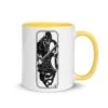 Running Viking Target - Tod's Workshop Mug -Tod Cutler Shop white ceramic mug with color inside yellow 11 oz right 65c2778864a77