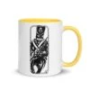 Running Redcoat Target - Tod's Workshop Mug -Tod Cutler Shop white ceramic mug with color inside yellow 11 oz right 65c2795895d08