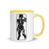 Running Zombie Target - Tod's Workshop Mug -Tod Cutler Shop white ceramic mug with color inside yellow 11 oz right 65c27a213b37e